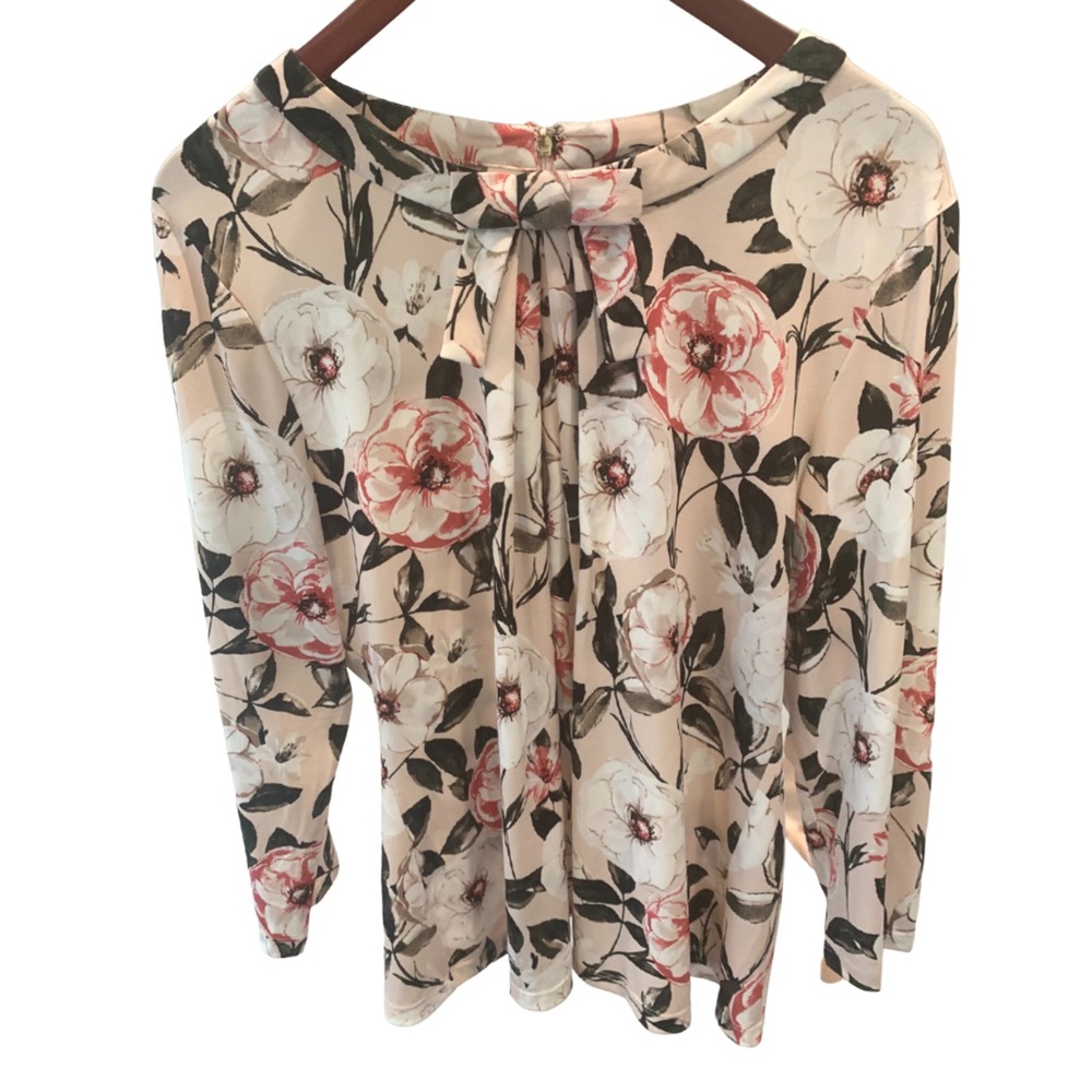 Karl Lagerfeld Blush Pink Vianne Pleated Bow Knit Top